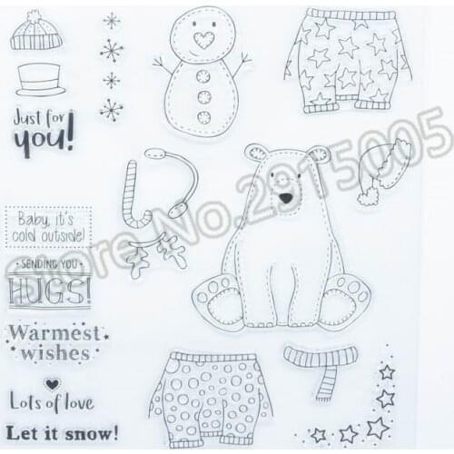 Polar bear Scrapbook DIY photo cards account rubber stamp clear stamp transparent stamp 18.5x20.5cm CS2147