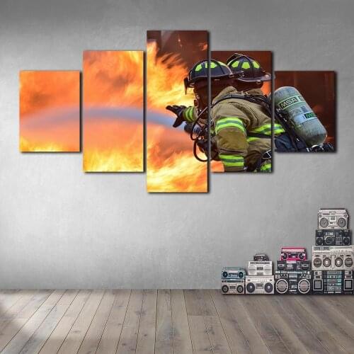 No Frame Oil Painting Canvas Fire and Safety Poster Prints Wall Art Pictures Living Room Home Decor