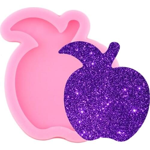 Shiny Glossy Apple Silicone Mold Fondant Cake Decorating Tools Epoxy Resin Keychain Molds DIY Handmade Jewelry Mould