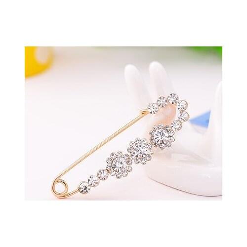 Shining Crystals Ladies' Shawl Buckle Pin Clothes Jewelry Accessories Brooch For Women Fashion Scarf Broach