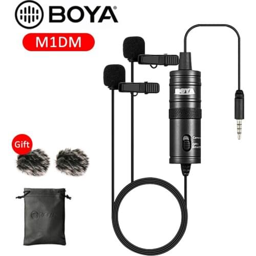 BOYA BY-M1DM Lavalier Microphone Camera Video Recorder mic for Phone Smartphone Canon Nikon DSLR Zoom Camcorder Updated of BY-M1