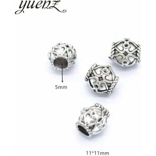 YuenZ 7pcs Antique Silver color Big Hole Beads Spacers Beads Fit European Charm Jewelry Accessories DIY Findings R177