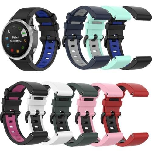 Quick Release Watchband Strap For Garmin Enduro/TACTIX DELTA Watch Two-color Silicone Sport Wrist Band For Fenix 6X Pro Bracelet
