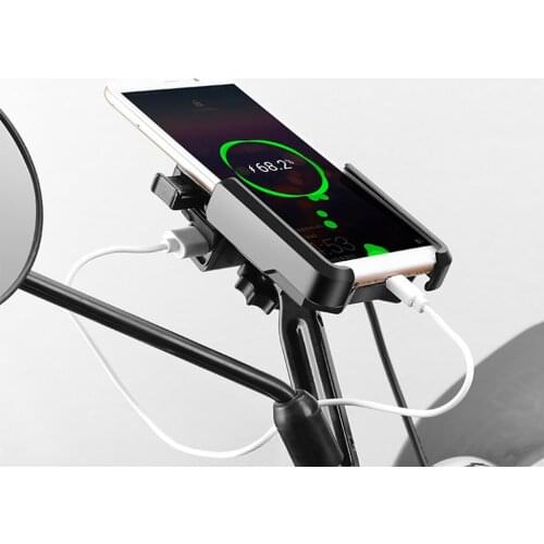 Bike Phone Holder, Motorcycle Phone Mount - Motorcycle Handlebar Cell Phone Clamp, Compatible with Sam-sung Ga-laxy S9