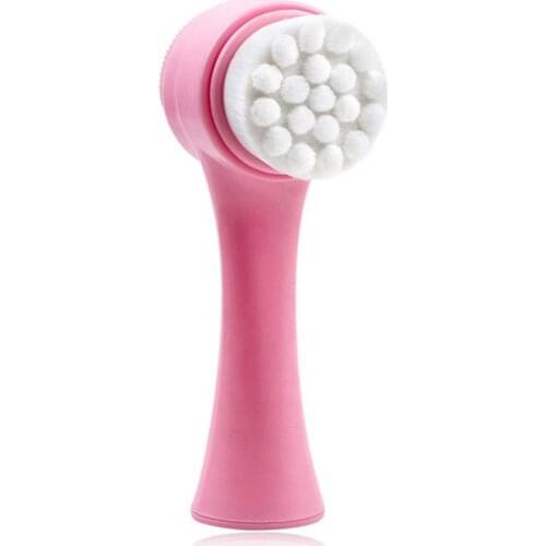 Double-sided Silicone Facial Cleanser Wash Brush Soft Mild Fiber Face Cleaning Washing Tool Skin Care Tool