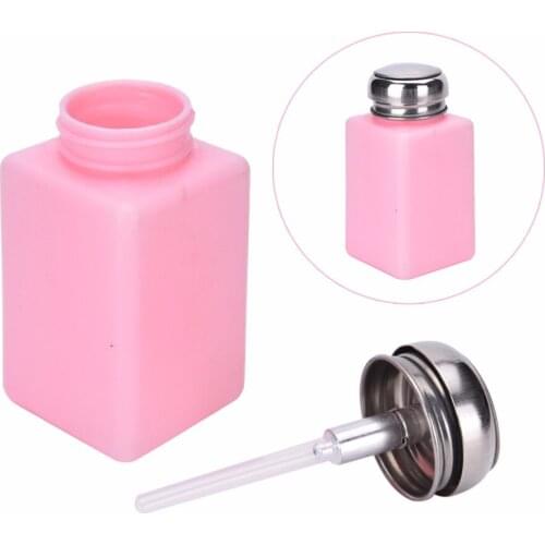 Top Quality 200ML Empty Pump Liquid Alcohol Press Nail Polish Remover Cleaner Bottle Dispenser Refillable Container P0010