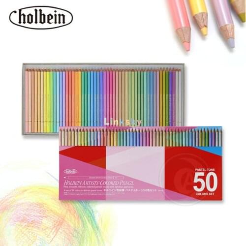 Holbein Artist Colored Pencil OP936 Pastel Tone 50 Color Paper Box Set,High-quality pigments are carefully selected,Art supplies