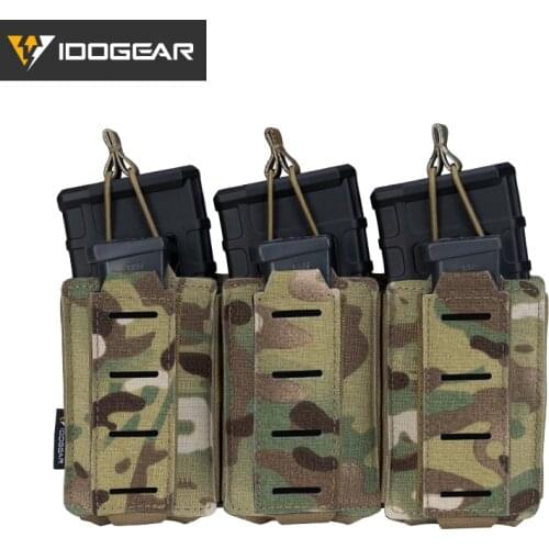 IDOGEAR Tactical LSR 9mm 556 Mag Pouch Triple Mag Carrier MOLLE Pouch Laser Cut Airsoft 3570