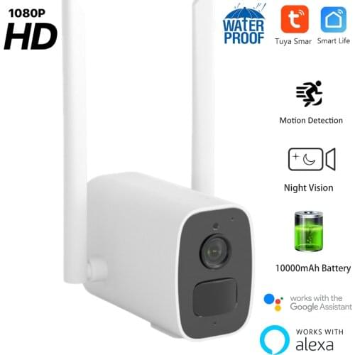 1080P HD Outdoor WiFi Battery Camera Tuya Wireless 10000mAh Battery Powered Security IP Camera IP66 Waterproof Home Smart Camera