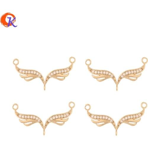 Cordial Design 50Pcs 12*24MM DIY Jewelry Making/Hand Made/Jewelry Accessories/Earring Findings/CZ Charms/Connectors For Necklace