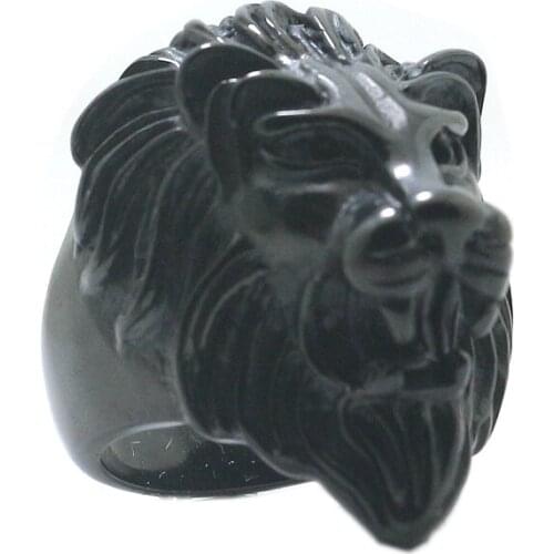 316L Stainless Steel Cool Classic Black Lion King Ring