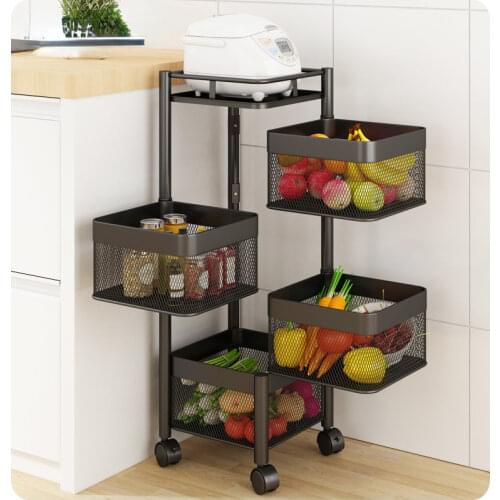 Kitchen Revolving Vegetable Shelf Storage Multi-Layer Water Fruit Basket Kitchen Items Save Space Kitchen Holder