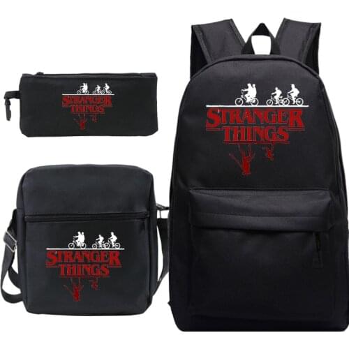 3 Pcs Set Backpack Stranger Things School Bags Students School Bookbags Teens Laptop Rucksack Causal Bag School Gifts Mochilas