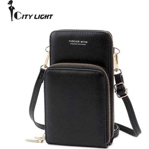 Touch Screen Cell Phone Shoulder Bags Women Transparent Pocket Mini Crossbody Bag Card Purse Ladies Small Female Messenger Bag