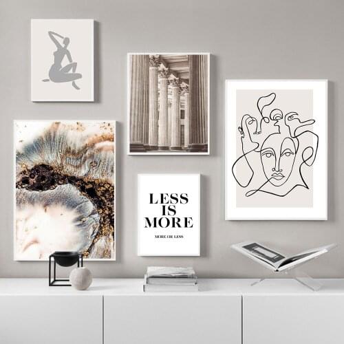 Abstract Color Block Woman Beige Stained Wall Art Canvas Painting Nordic Posters And Prints Wall Pictures For Living Room Decor