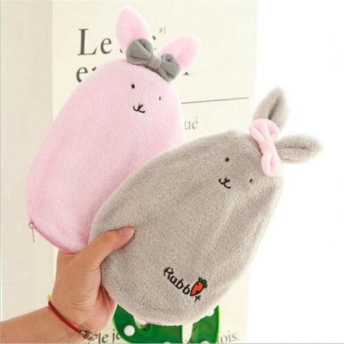 New Cartoon Water Injection Hot Water Bottle Explosion-proof Watering Plush Warm Water Bag Plush Rabbit Removable Hand Warmer