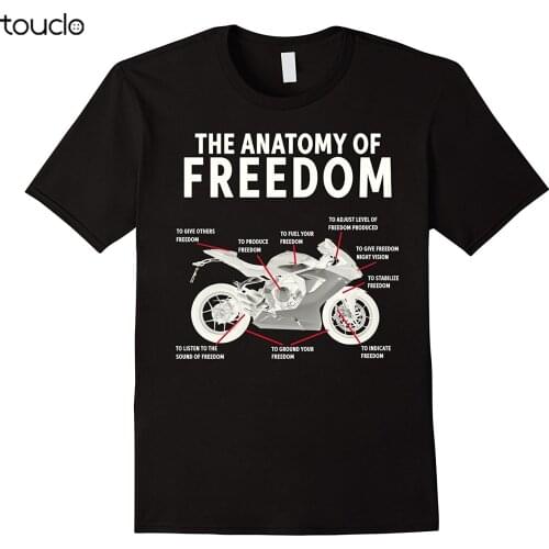 2019 New Short Sleeve Casual Anatomy of Freedom Motorcycle T-Shirt Man T Shirt Good Quality