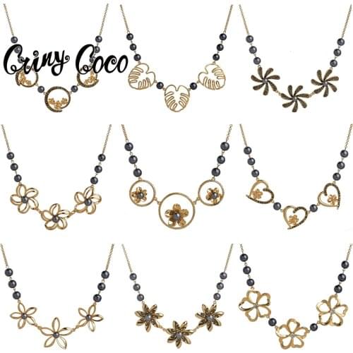 Cring Coco Big Plumeria Necklace Chain Pendant Necklaces Hawaiian Leaf Guam Micronesia Marshall Chuuk Pearl Fashion for Women