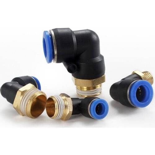 10PCS PL Threaded Elbow Pneumatic Connector Hose Quick Fitting Pipe Connector Pneumatic Components 4-16mm PL6-01 PL8-02 PL12-03