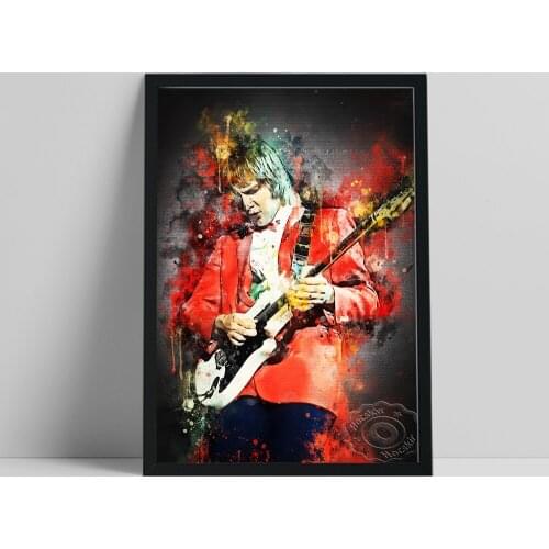 Alex Lifeson Fans Collect Poster, Guitarist Colored Drawing Art Prints, Vintage Art Figure Portraiture Wall Picture Wall Decor