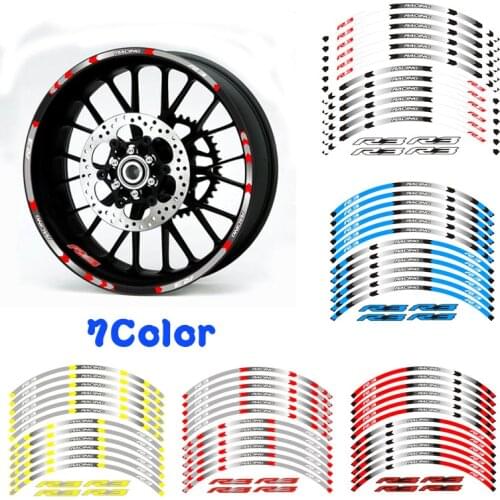 Hot sell For YAMAHA YZF R3 motorcycle 17 inch wheel decals Reflective stickers rim stripes YZF-R3 motorbike R3 7 COLOR