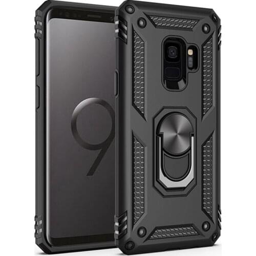 Luxury Armor Case For Samsung Galaxy S9 S10 Plus S20 FE S21 Ultra A51 A52 A71 A72 Hard PC Ring Holder Stand Magnetic Phone Cover