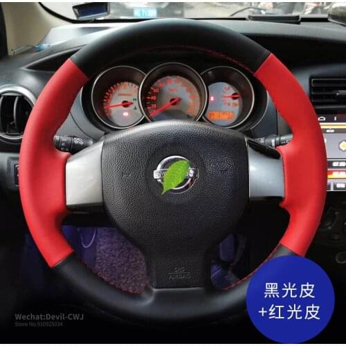 Steering wheel cover for Nissan Sylphy Qashqai Teana Tiida Murano X-TRAIL hand-stitch Premium Leather Grip Cover car accessories
