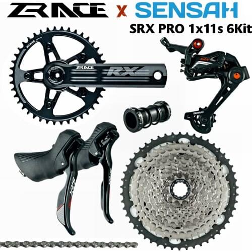 SENSAH SRX PRO 1x11 Speed, 11s Road Groupset, R/L Shifter + Rear Derailleurs + ZRACE chainset Cassette, gravel-bikes Cyclo-Cross