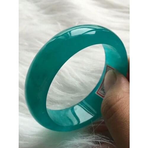 Certificate Natural Ice Amazonite Green Gemstone Bangle Woman Bracelet Bangle Inner Diameter 53mm From Mozambique AAAAAA