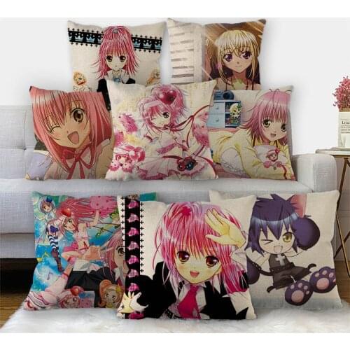 Shugo Chara！Anime Girl Pillowcase Cotton Linen Fabric Square Zipper Pillowcase 45X45cm Wedding Decorative Pillow cover 11-17