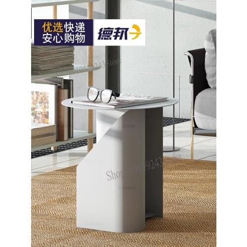 Nordic Light Luxury Iron Art Small Coffee Table Simple Modern Bedroom Bedside Table Round Table Sofa Creative Corner Table