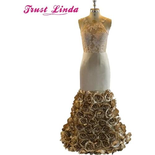 Sexy Mother Dresses Glamorous Halter Top Mermaid Backless See Through Sheer Gold Prom Gowns Abendkleider Lace Appliques Dresses