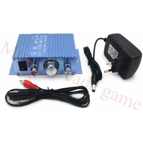 HIVI stereo power audio amplifier 180W 12V with Power adapter Support DVD/MP3 Input for PC/CD/MP3 arcade game cabinet machine
