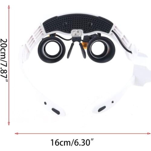Led Light Lamp Double Glasses Loupe Lens Glasses Magnifier Watchmaker Jewelry 875F