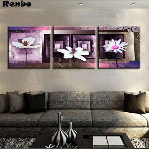 Triptych 5D DIY Diamond Painting daisy White Flower Diamond Embroidery Full Square Mosaic Cross-Stitch kits Wall Art Pictures