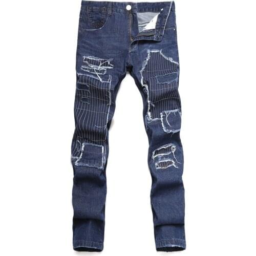 YUANL·SH Ripped Jeans For Men