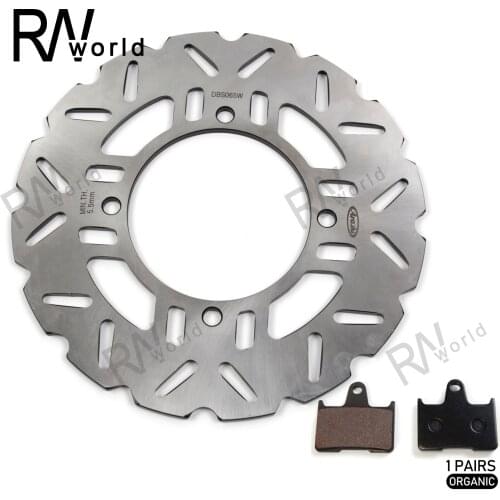 1Set Motorcycle CNC Rear Brake Discs Rotors & Organic Brake Pads For KAWASAK ZZR 1400 ZZR1400 ZZR-1400 2006-2007 06 07 Brand New