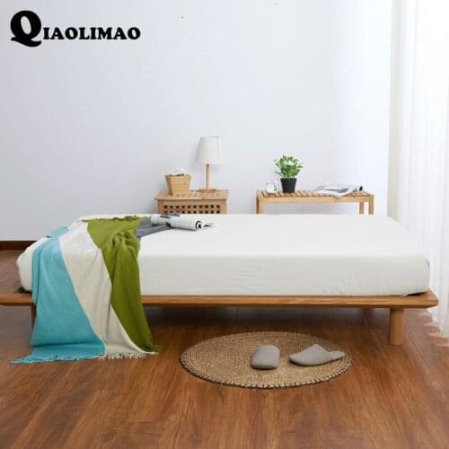 1PC US UK Size Sueding Polyester Fitted Sheet Solid Color Mattress Protector Elastic Band Drap Housse De Matela Queen King Twin