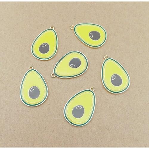 10pcs 18x27mm enamel avocado charm for jewelry making and crafting earring pendant fashion necklace bracelet charm