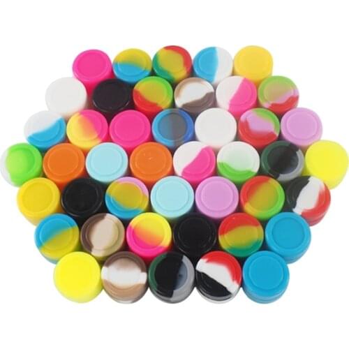 100pcs 2ml Silicone Container Soft Silicone Jar Non-stick Container Wax Shortage Oil Box Silicone Wax Container