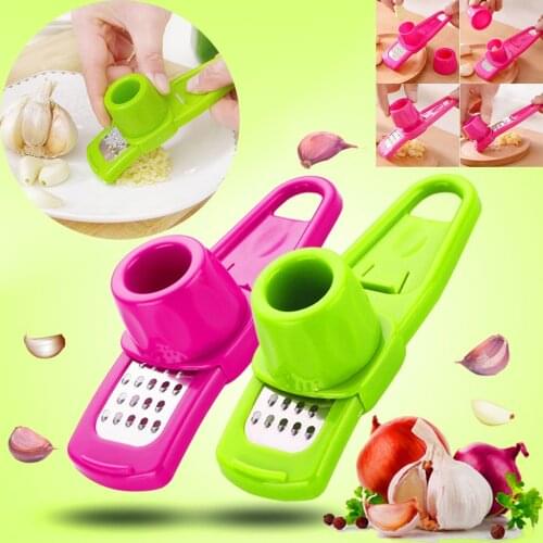 2PCS Garlic grinder Kitchen Supplies Multifunction Stainless Steel Pressing Garlic Slicer Cutter Shredder Molinillo de ajo
