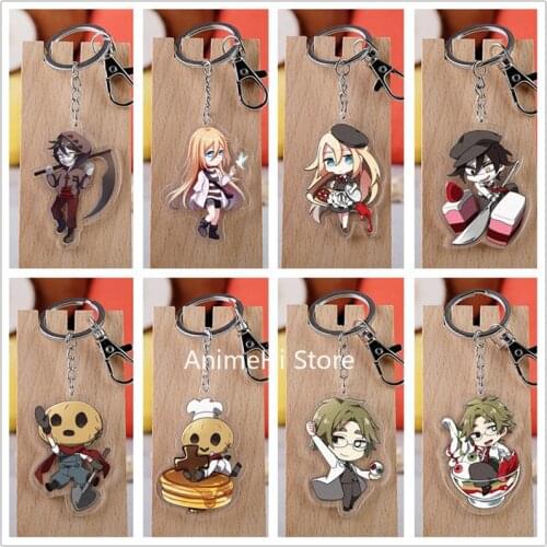 20 pcs/lot Angels of Death Acrylic Keychain Toy Figure Rachel Isaac Bag Pendant Key Ring Gifts
