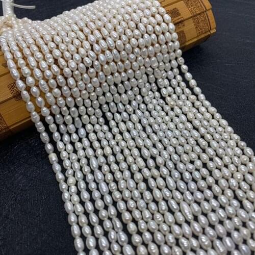 4.2mm Natural Freshwater Pearl Rice-shaped Handmade DIY Necklace Jewelry Accessories Wholesale for Jewelry Making High Quality