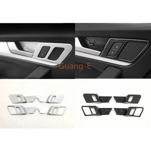 For Audi Q5 2018 2019 2020 2021 Car Styling Cover Stick Trim ABS Chrome Door Inner Built Handle Bowl Frame Lamp 4pcs Accessory