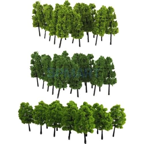 MagiDeal 40Pcs Mini Model Tree HO Z for Street Railway Park Village Model Building Layout Scenery Toys