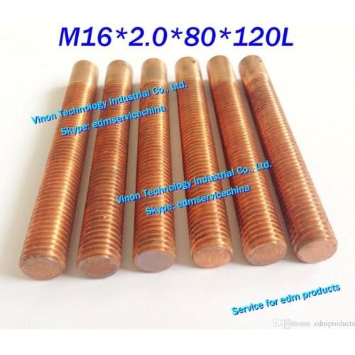 5PCS Pack) M16*2.0*80*120mm Tapping Electrode Copper, Copper Metric EDM Orbit Tapping Electrode M16 Threading Electrode for EDM
