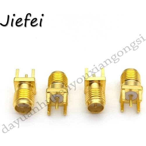 50-1000pcs ( RP ) SMA Female Jack Solder Nut Edge PCB Clip Straight Mount Gold Plated RF Connector Receptacle Solder Wholesale