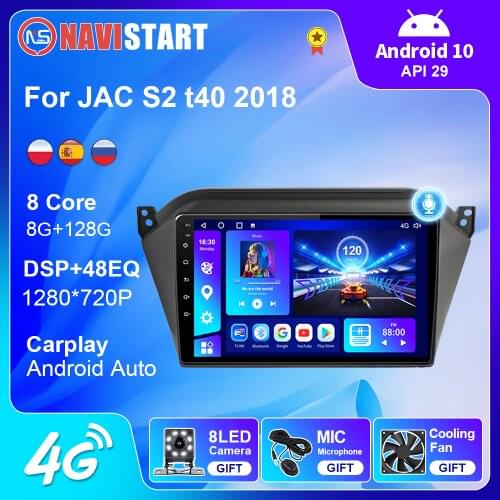 6+128G Android 10 For JAC S2 t40 2018 Navigation GPS 2 Din 4G WIFI DSP BT Carplay USB Android Auto 2 Din Car Radio No DVD Player