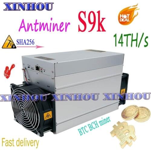 Used BTC BCH Miner AntMiner S9K 14TH/s SHA256 7nm Asic Better Than S9 T9 Z9 Z11 S17 T15 T17 T3 A9 WhatsMiner M3 M3X Ebit E9i E10