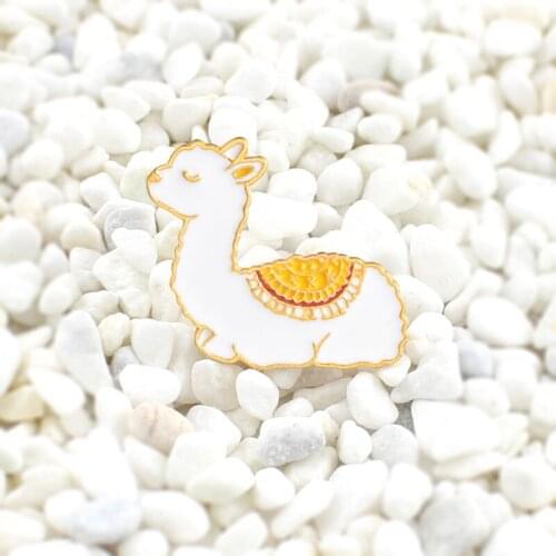 Baby Llama Enamel Pin sleeping Alpaca baby cartoon animals lamb brooch Cute Lamb badge Gift for children Clothes accessories